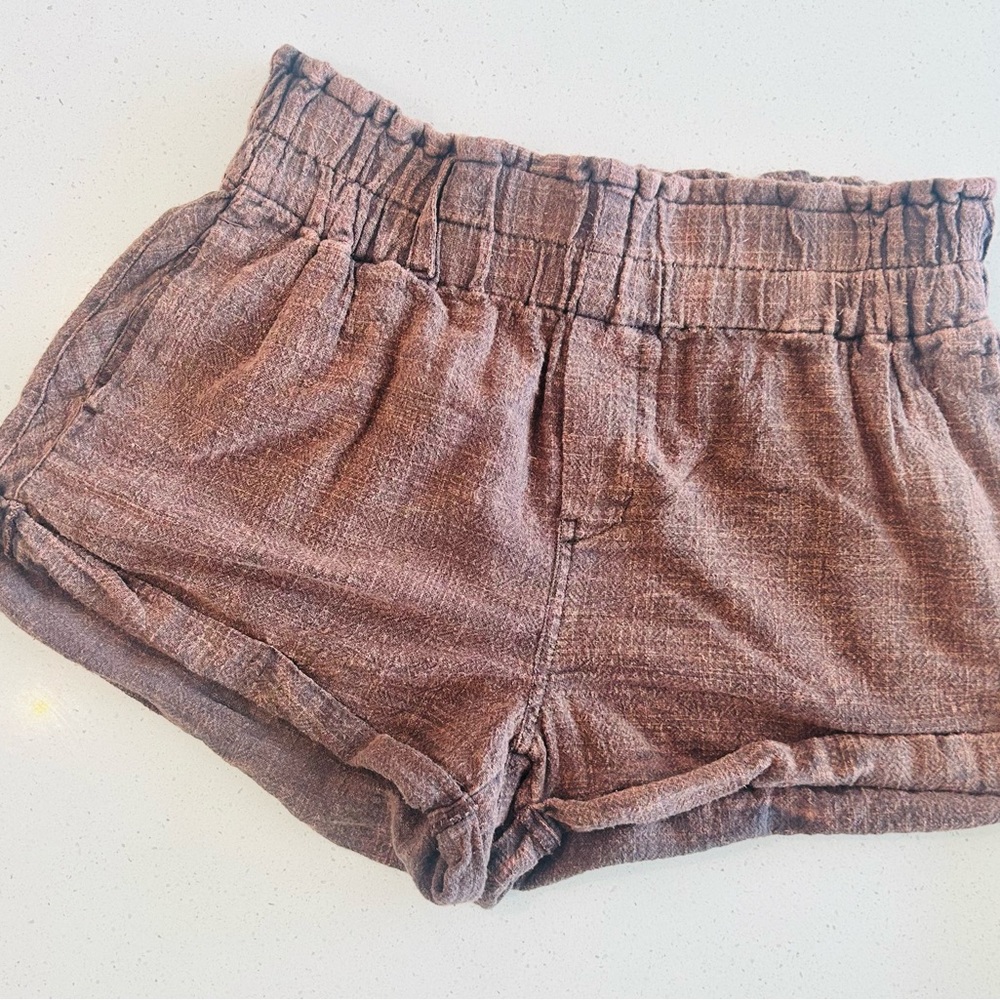 Free People Solar Baja paperbag waist flare cotton short